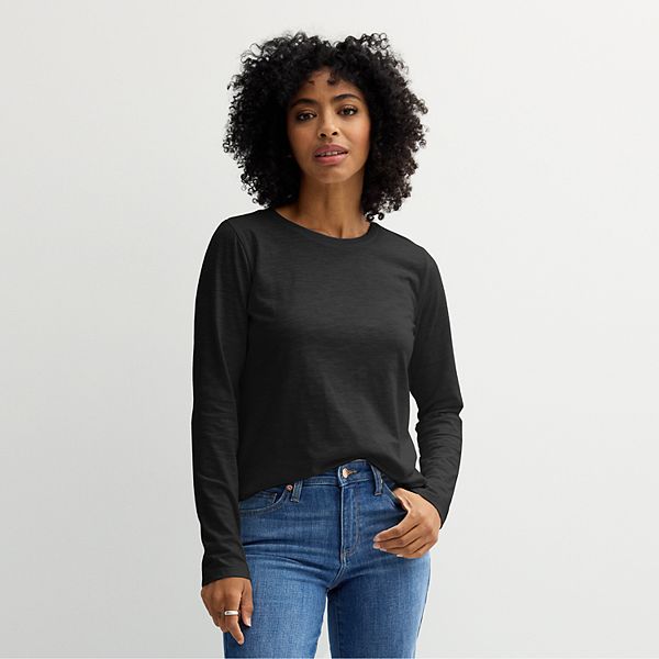 

Повседневная футболка с длинным рукавом Petite Sonoma Goods For Life, Pitch Black, Черный, Повседневная футболка с длинным рукавом Petite Sonoma Goods For Life, Pitch Black