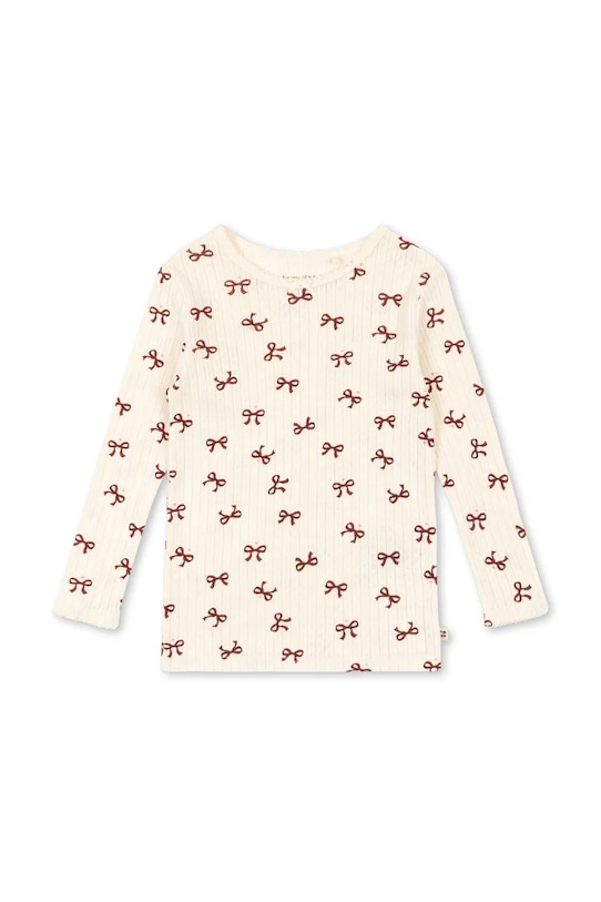 

Детский хлопковый лонгслив с длинным рукавом MINNIE GOTS Konges Sløjd, бежевый