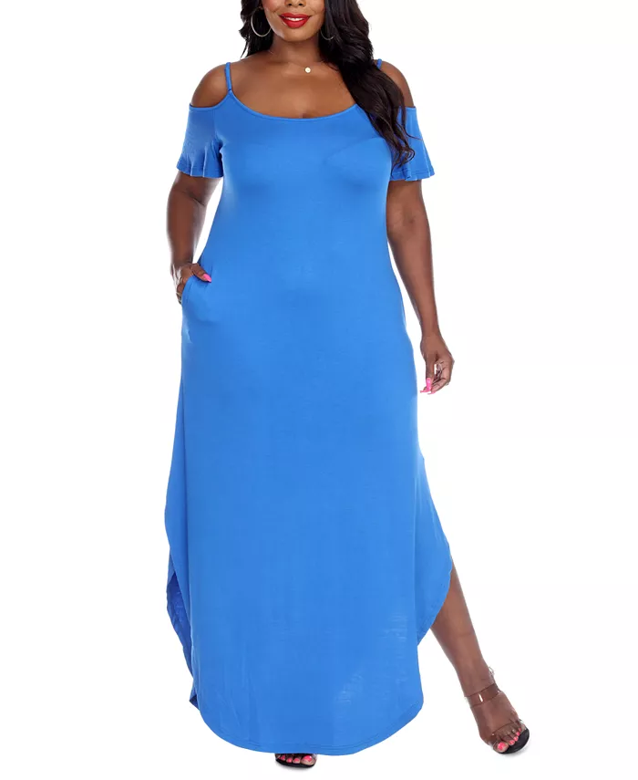 

Платье макси Plus Size Lexi White Mark, синий