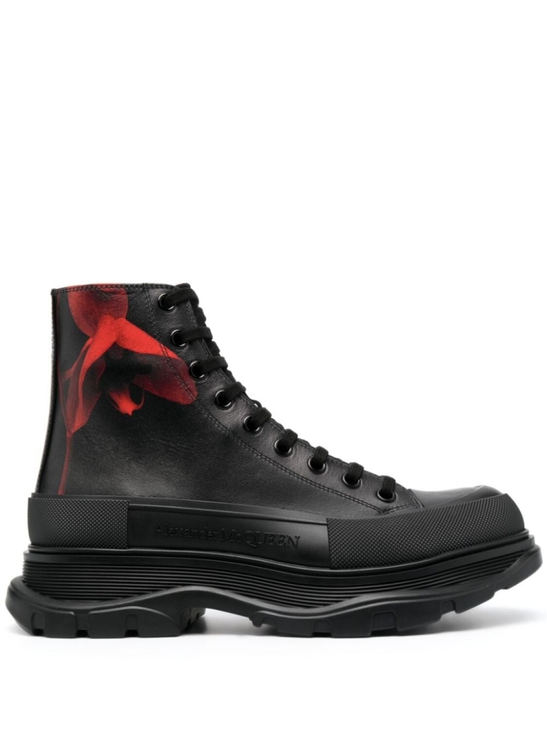 

Alexander McQueen ботинки с тисненым логотипом, черный