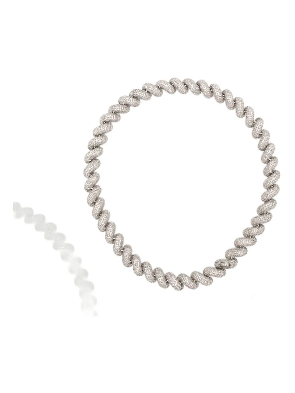 

Ожерелье с канатным плетением и инкрустацией паве Eddie Borgo, серебристый