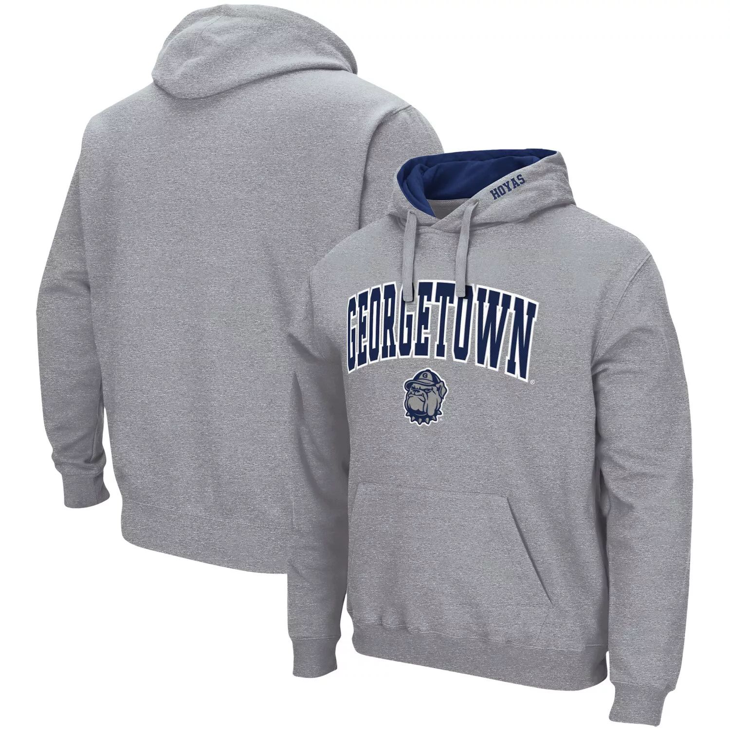 

Мужской серый пуловер с капюшоном Georgetown Hoyas Arch и Logo Colosseum