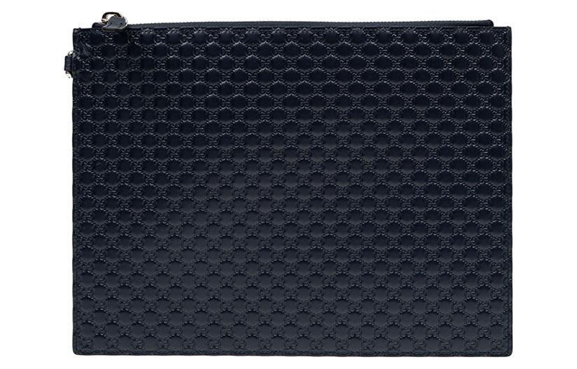 

GUCCI Кожаный клатч Cow Leather Regular мужской темно-синий