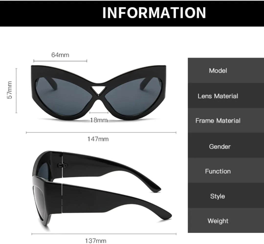 

Солнцезащитные очки «кошачий глаз» в крупной оправе, модные ретро-очки для женщин, защита от УФ-излучения UV400, большие зеркальные дужки VVTWSSW, Hawksbill Brown