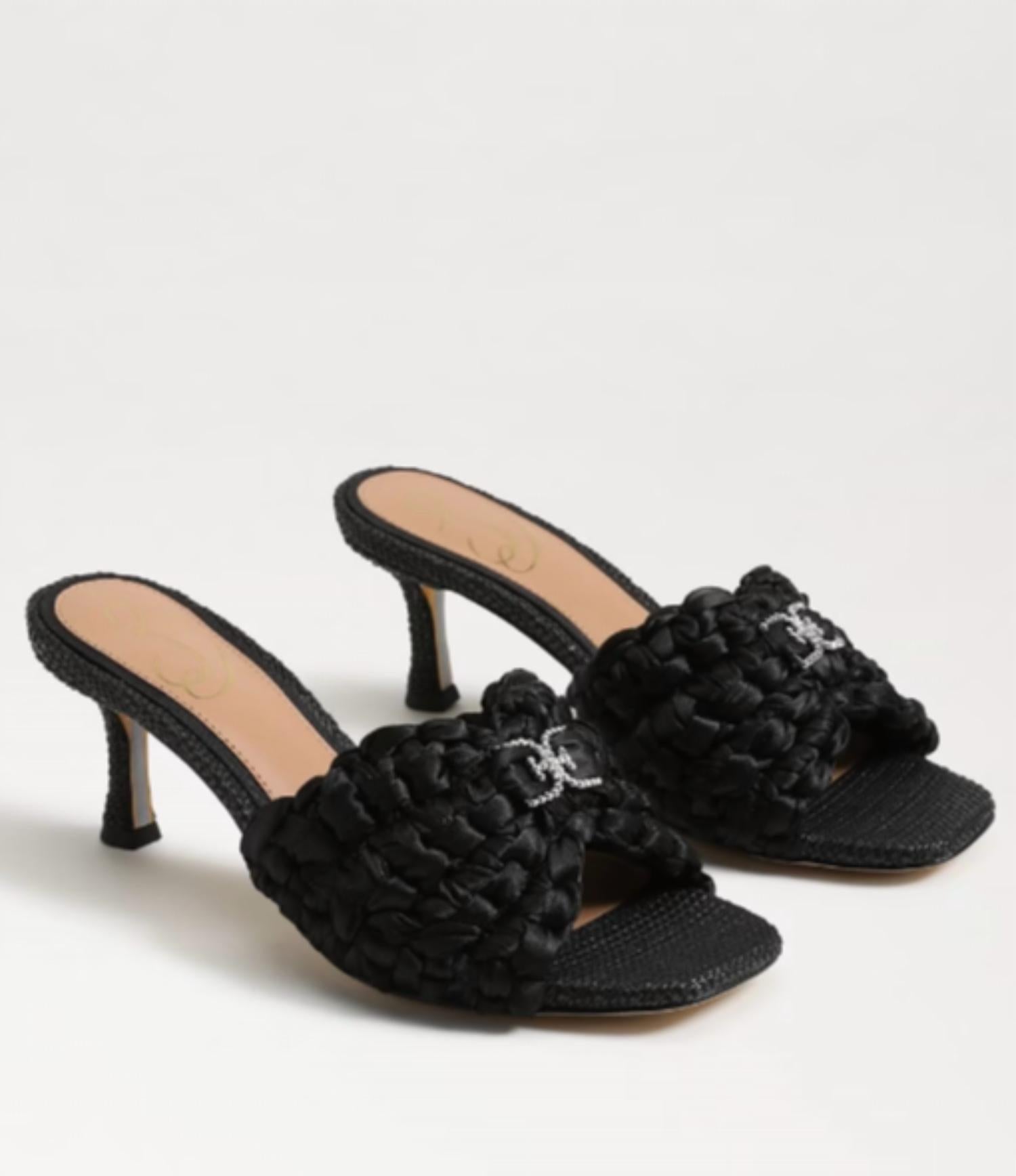 Женские туфли на каблуке с узором пейсли и черной лентой Sam Edelman