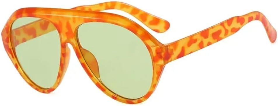 

Большие солнцезащитные очки для женщин, круглые, оранжевые, с защитой от УФ-излучения UV400, мужские солнцезащитные очки (оранжевый леопардовый принт, один размер) generic, Orange Leopard