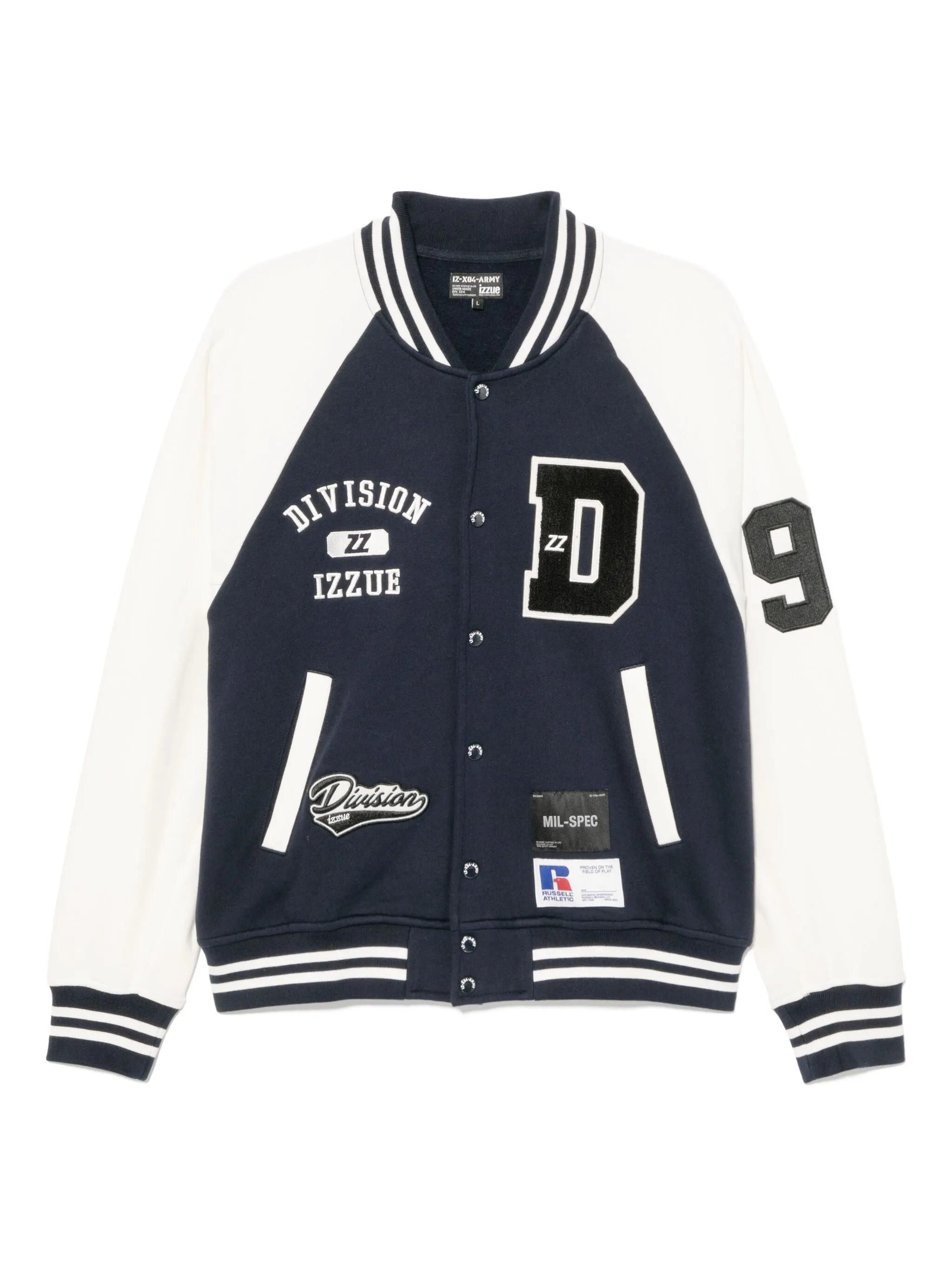 

Бомбер с вышитым логотипом из коллаборации с Russell Athletic Izzue, синий