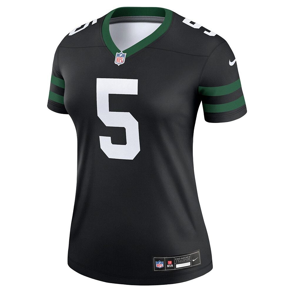 Женское джерси черного цвета Nike Garrett Wilson Legacy New York Jets Alternate Legend, цвет Jet Black — фото 3