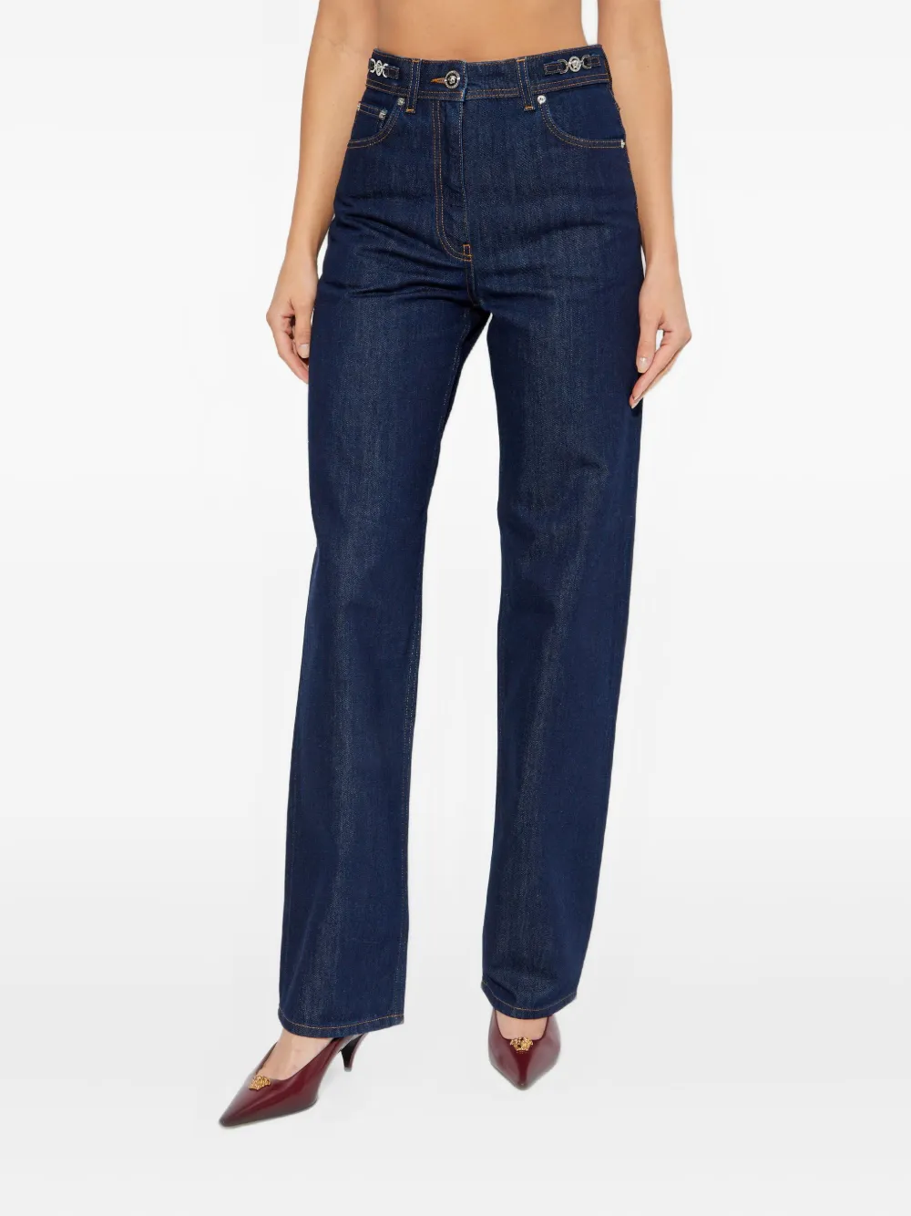 

Джинсы с декором Medusa Versace, синий