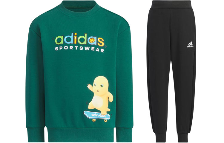 

X NAILONG LIANMINGKUAN Повседневная спортивная одежда для детей Adidas, Forest Green+Black