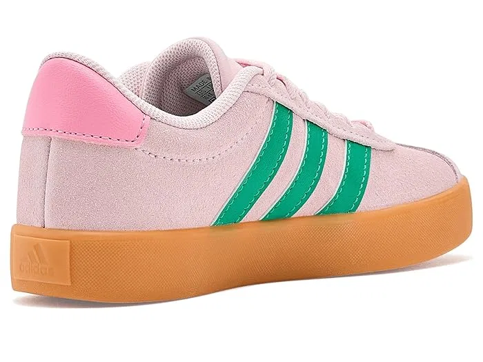 Кроссовки на шнуровке VL Court 3.0 Adidas Kids, Clear Pink/Court Green/Gum — фото 4