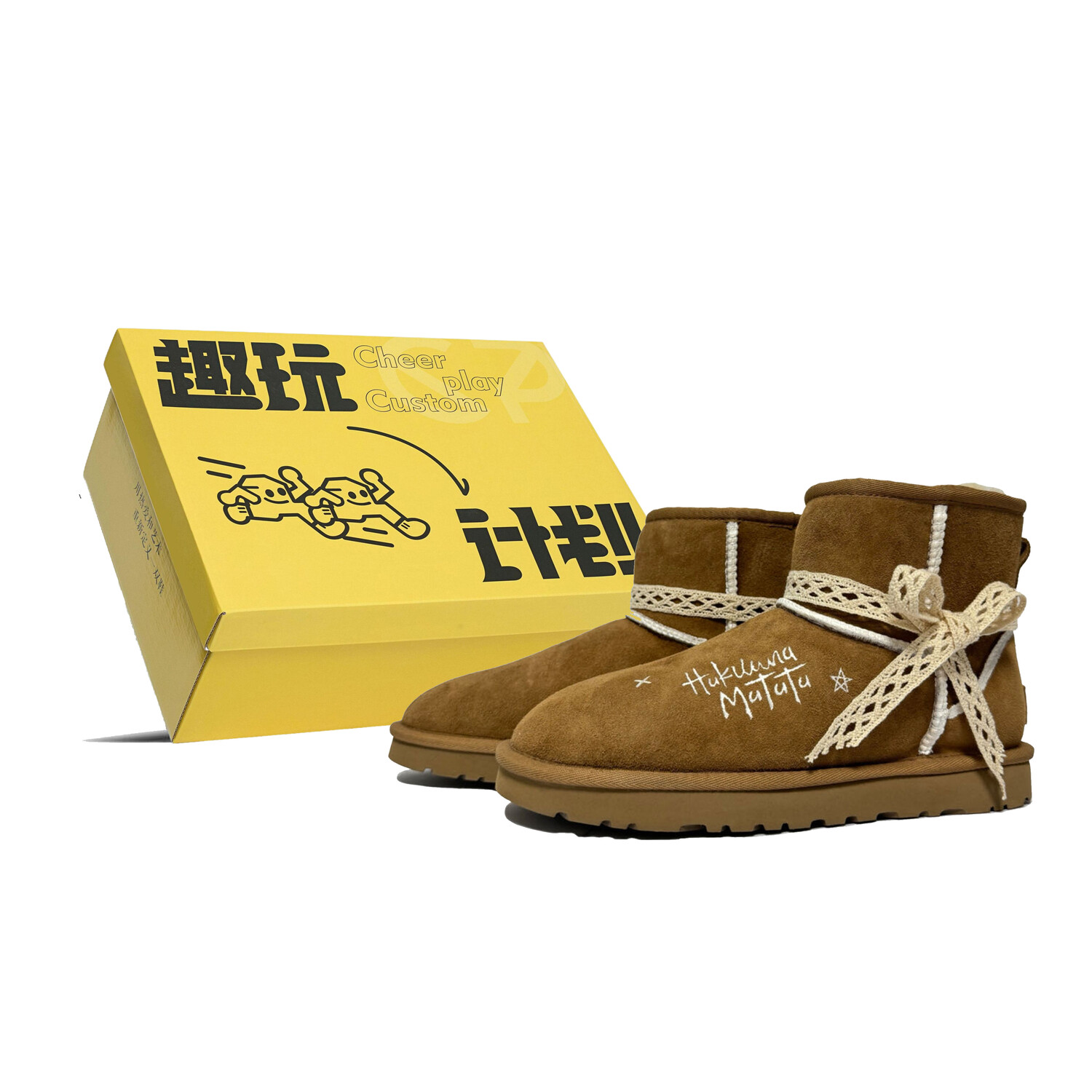 

CLASSIC MINI Зимние ботинки женские Ugg, коричневый/белый