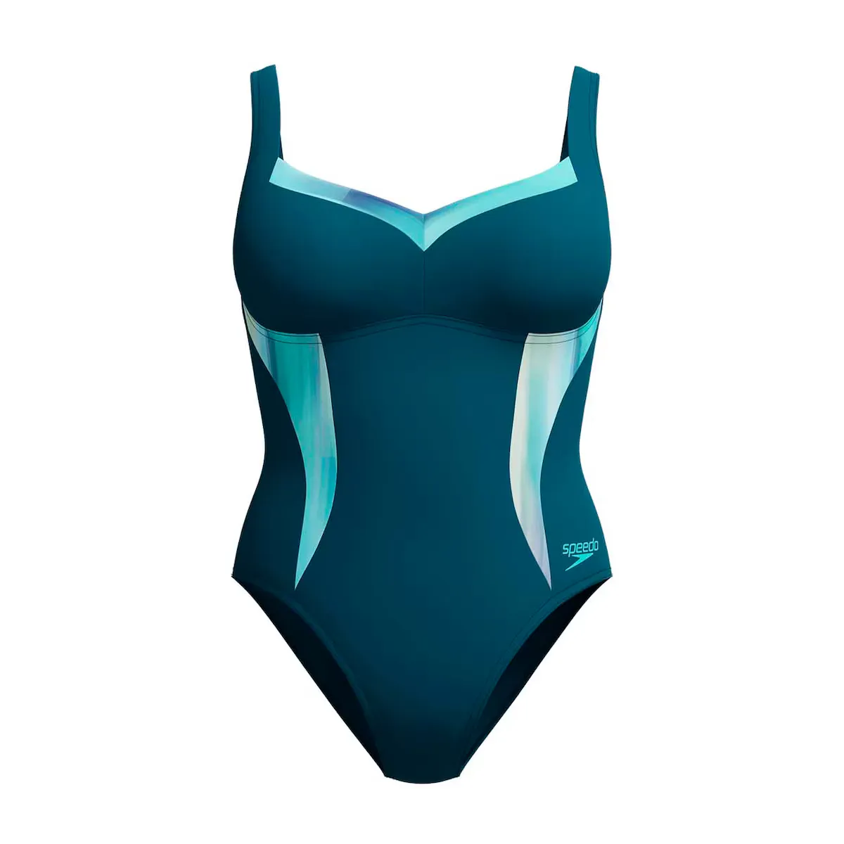 

Женский купальник Speedo с утягивающим принтом LunaElustre, цельный, зеленый