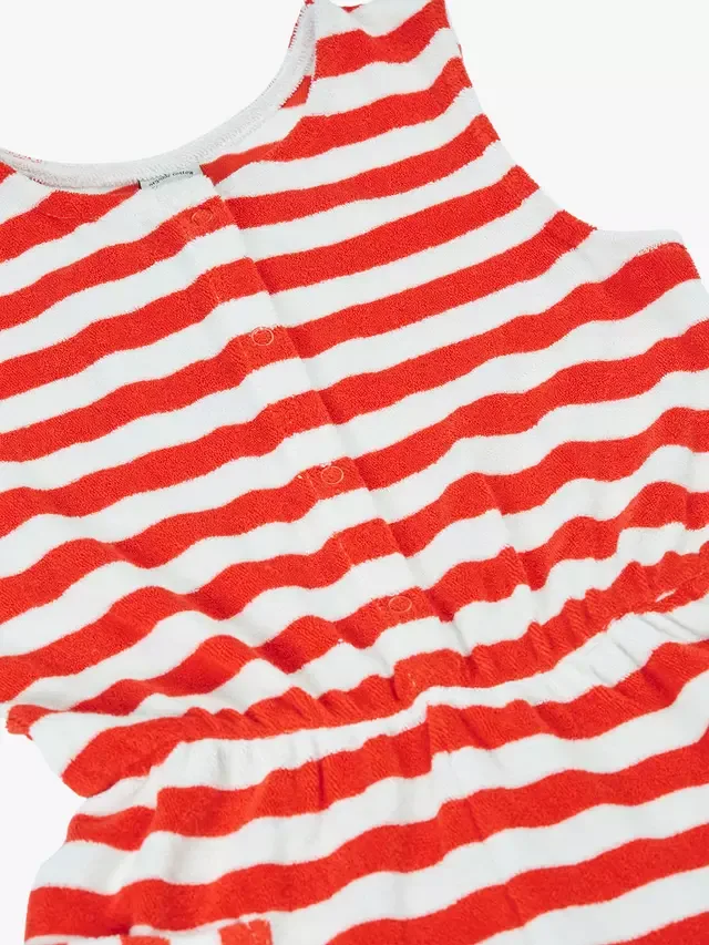 Детский хлопковый комбинезон Harlyn в полоску, цвет папайя/солнце Frugi — фото 3