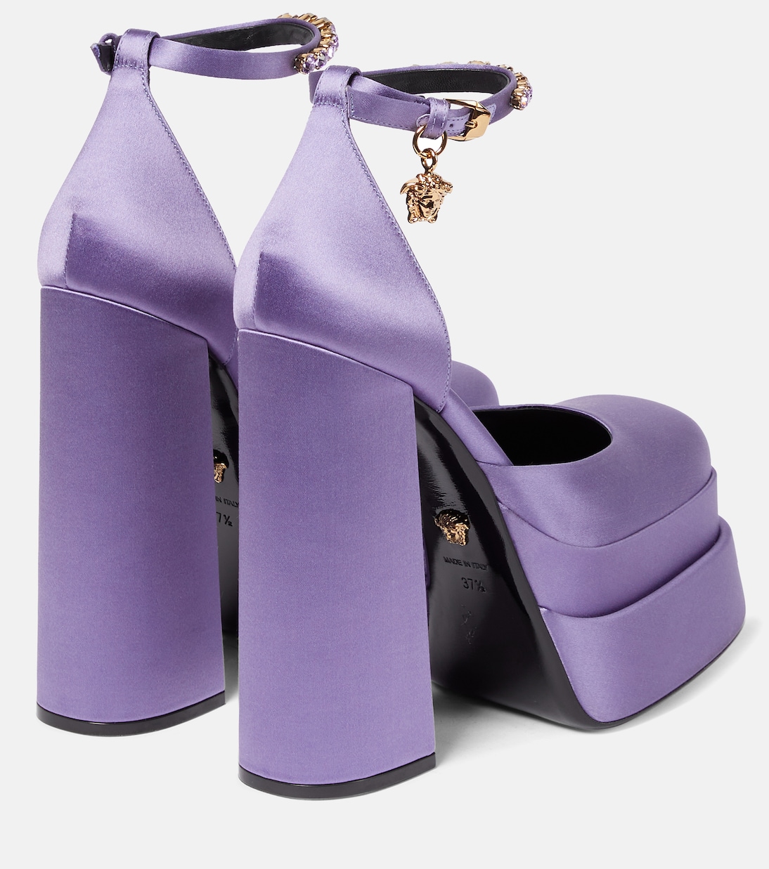 Атласные туфли-лодочки Medusa Aevitas на платформе Versace, Orchid-Oro Versace — фото 3