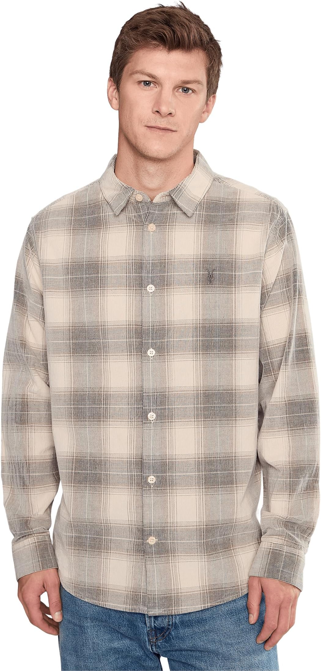 

Мужская рубашка Юки с длинным рукавом AllSaints, Sandshell Taupe