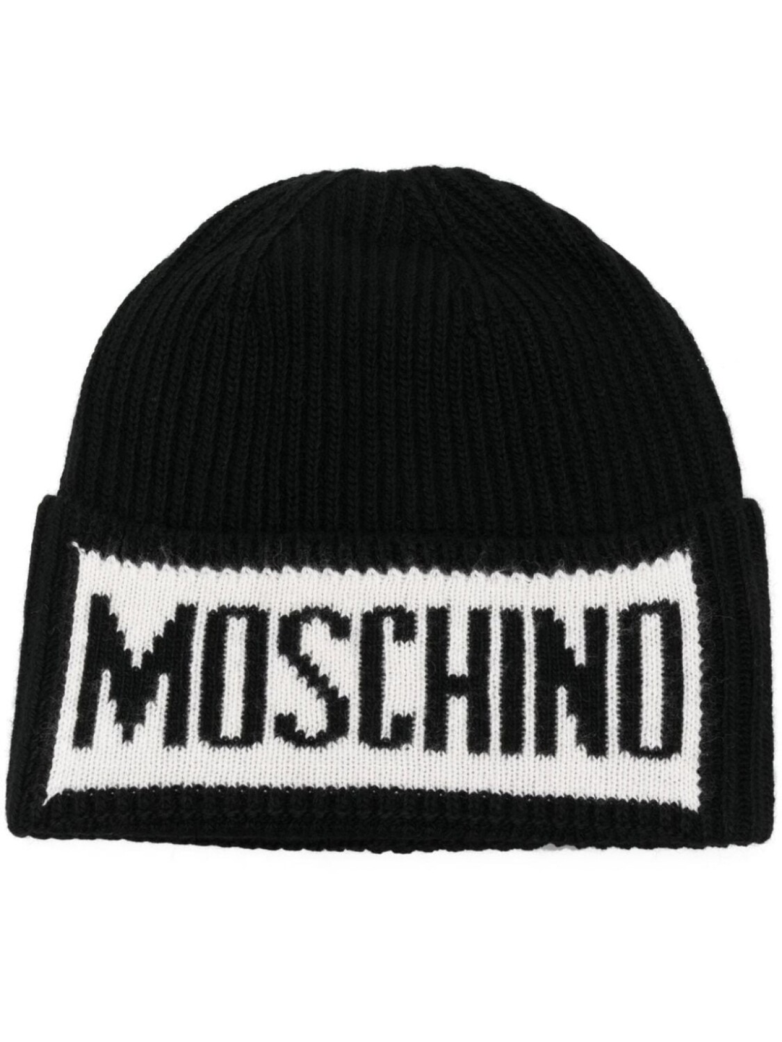 

Moschino шапка бини с логотипом, черный