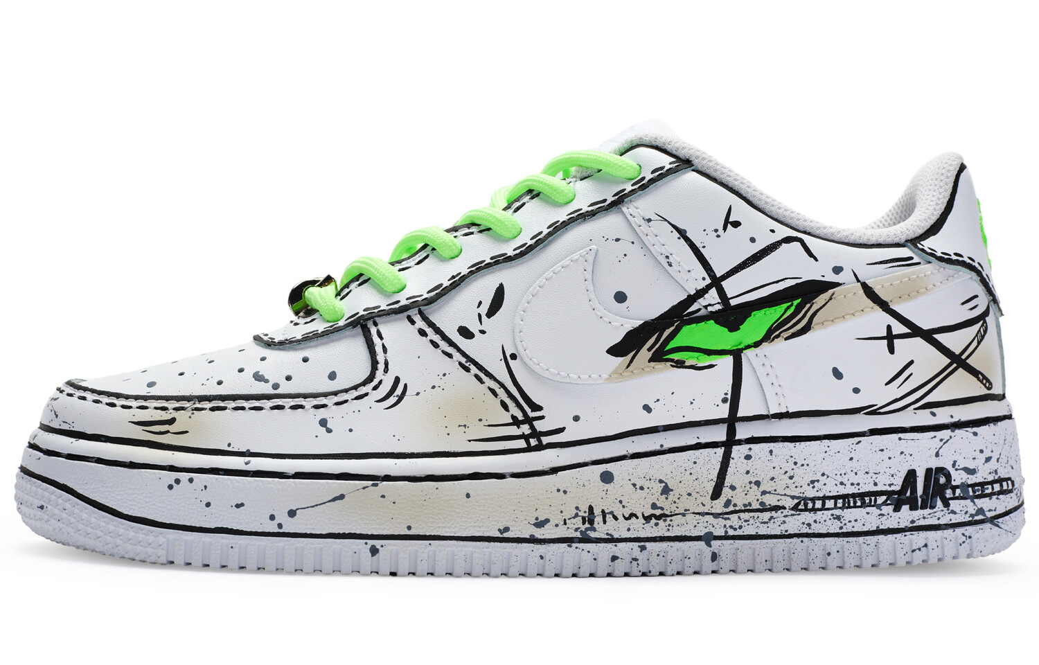 

Кроссовки Nike Air Force 1 Skateboard Shoes Men Low-Top Black/Green
