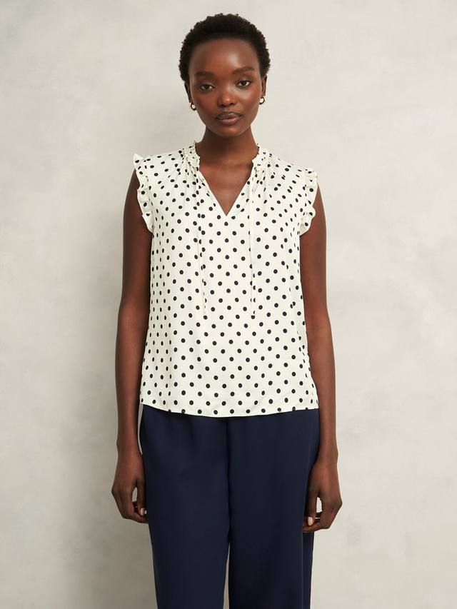 

Adriel топ Spot Satin Hobbs, Ivory/Navy