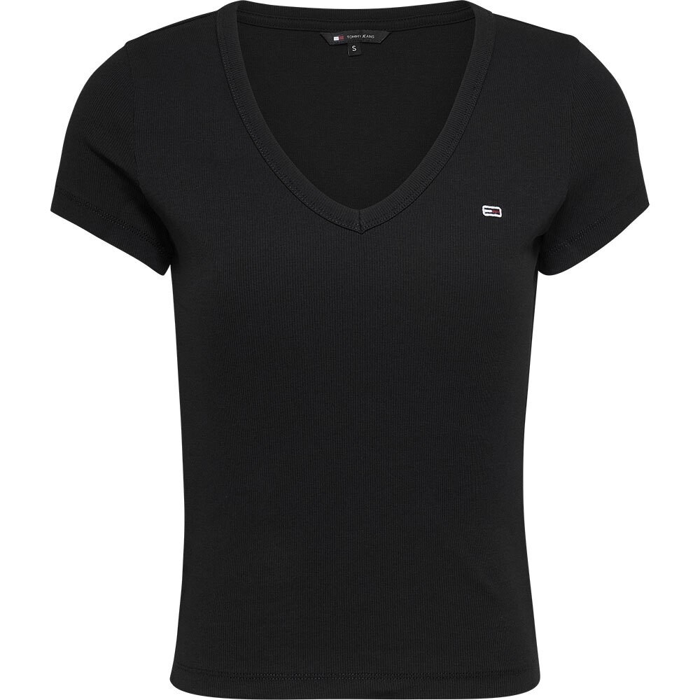 

Футболка Tommy Jeans Slim Essential Rib, черный