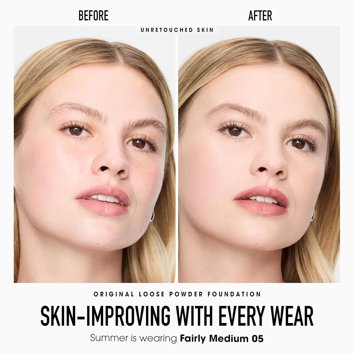 bareMinerals Original Get Started Kit, набор макияжа из 3 предметов: полноразмерная минеральная рассыпчатая тональная основа SPF 15, дорожная кисть Beautiful Finish и фиксирующая пудра Original Mineral Veil, AC Fairly Medium — фото 2