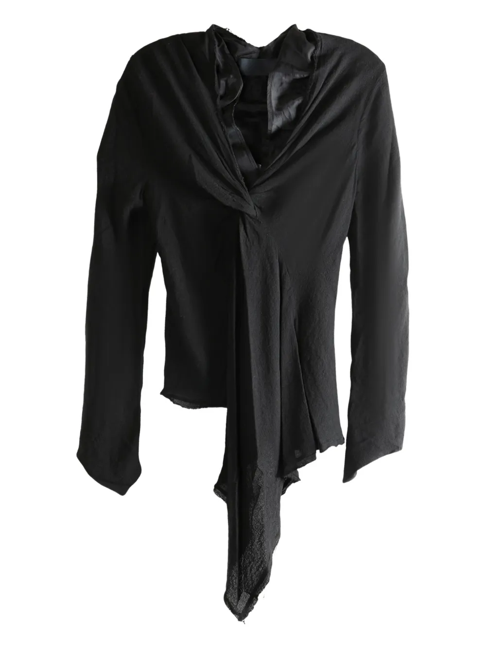 

Топ с необработанным краем Marc Le Bihan, черный