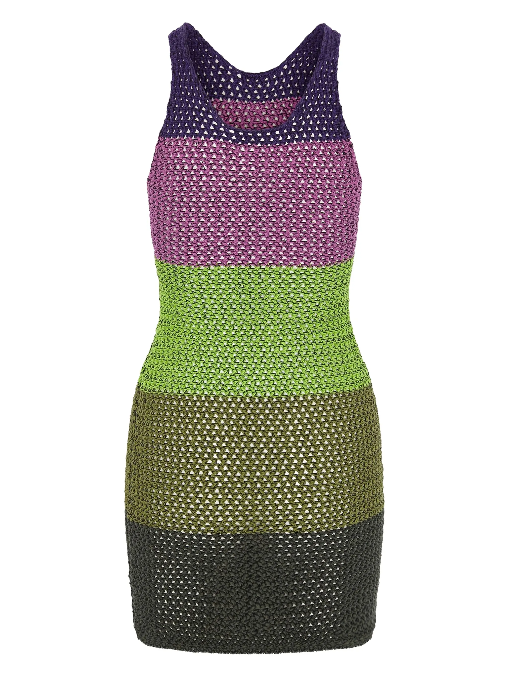 

Полосатое платье в технике кроше Agr, зеленый