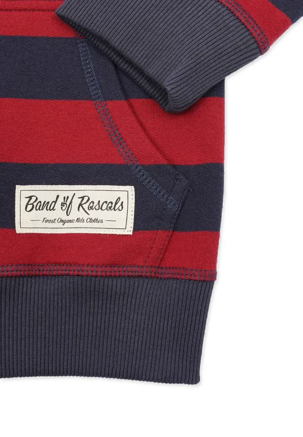 Полосатая толстовка на молнии Band Of Rascals, Navy/Red — фото 4