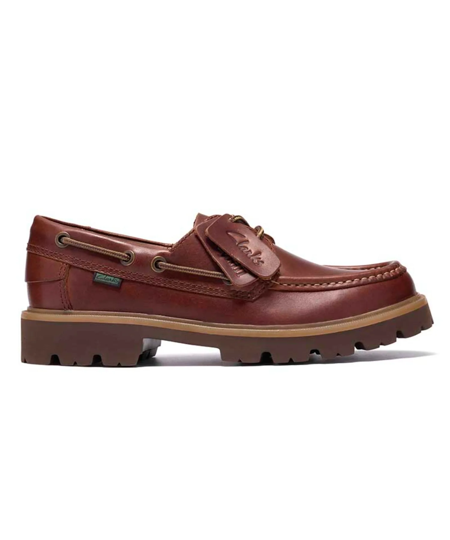 Мужские мокасины из натуральной кожи Cleyhill Boat Clarks коричневые