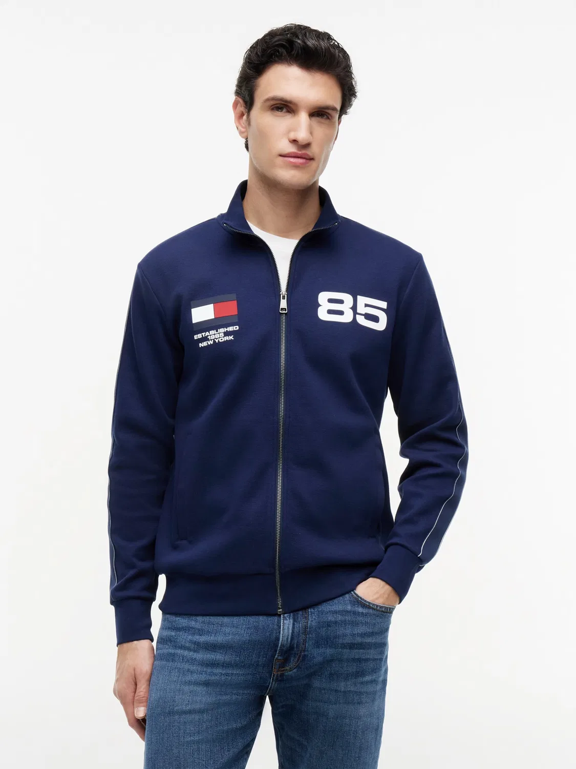 Толстовка на молнии с надписью 'СТРАНЫ' Tommy Hilfiger, Navy — фото 2
