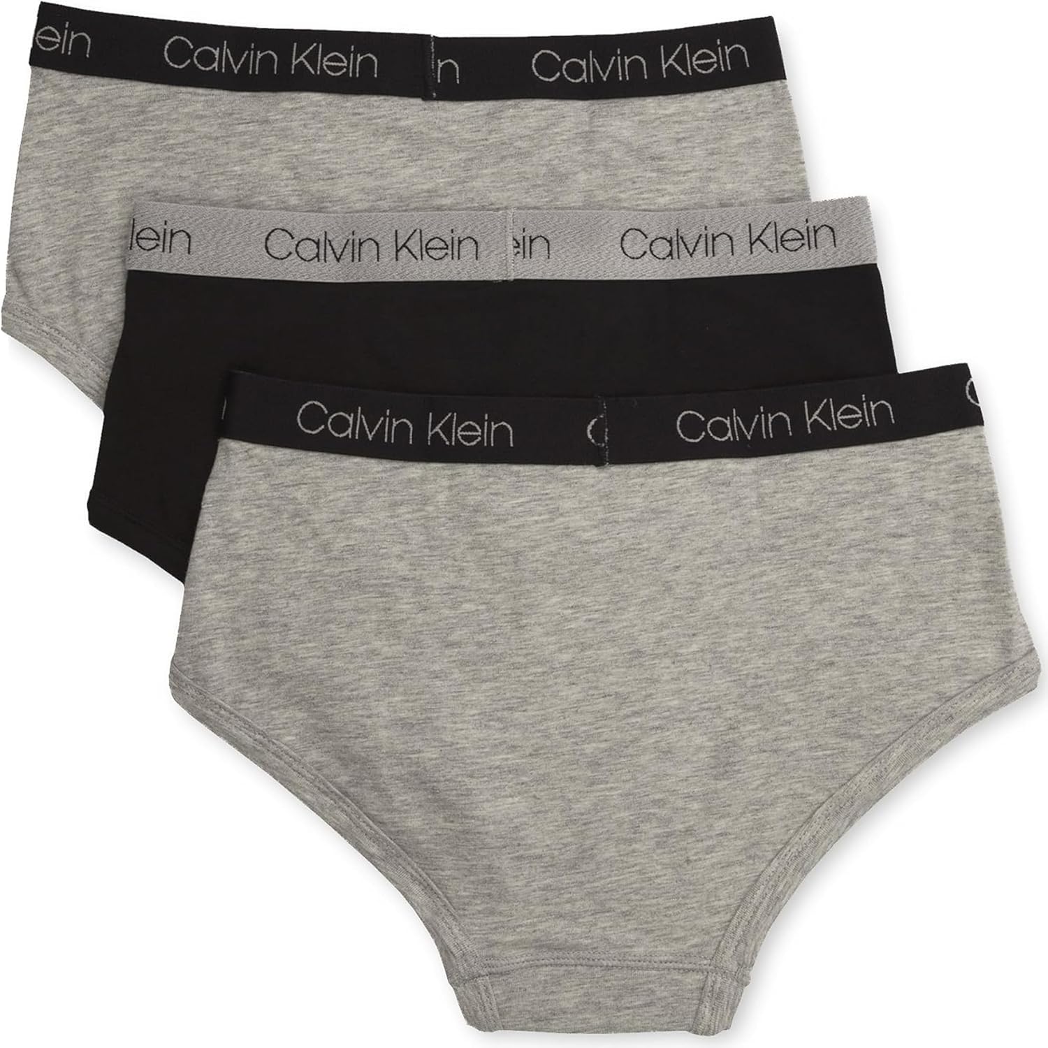 Комплект из 3 трусиков-брифов Calvin Klein для мальчиков Little Modern из хлопка разных цветов, Heather Grey, Black, Heather Grey — фото 2
