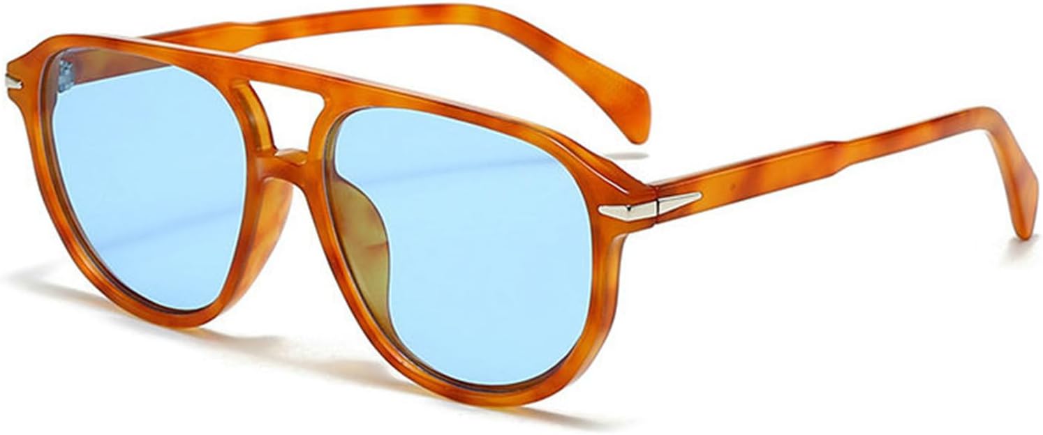 

Солнцезащитные очки Willochra Retro с двойной перемычкой, круглые, для женщин, с градиентным переходом цвета, защита от УФ-излучения UV400, модные мужские солнцезащитные очки-пилот, C6