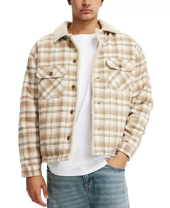 

Мужская утепленная куртка-тракер Teddy Lined Trucker Jacket COTTON ON, коричневый