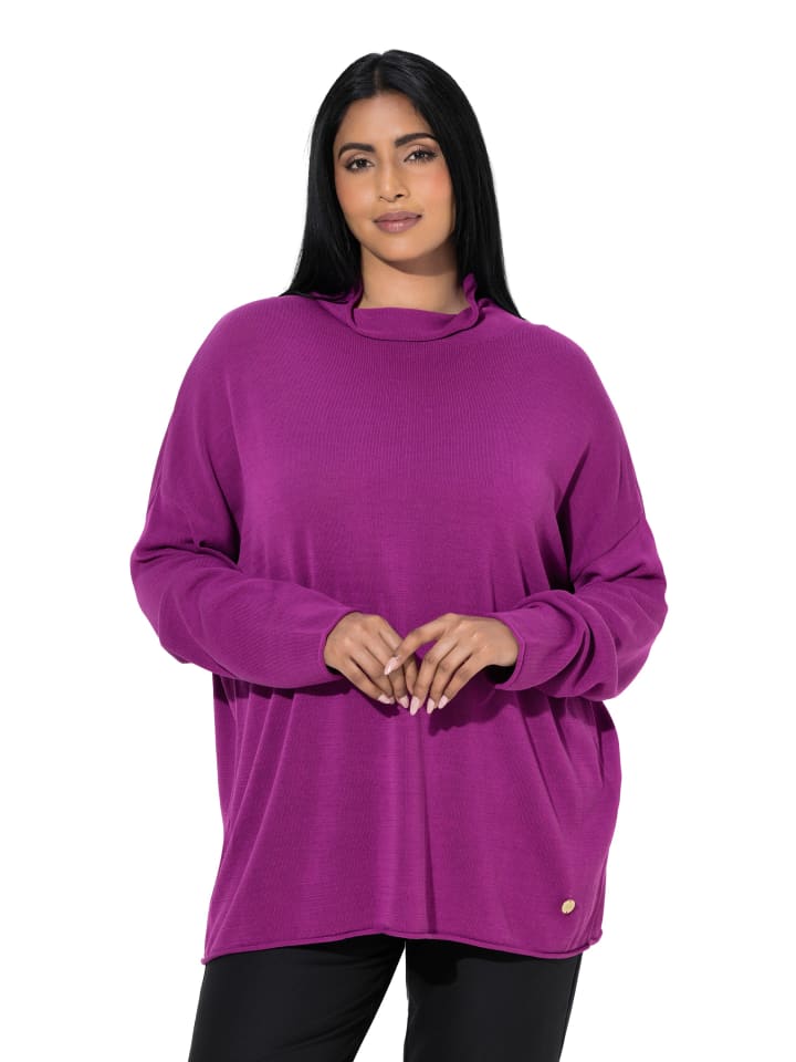 

Ulla Popken Свободный пуловер ягодного цвета