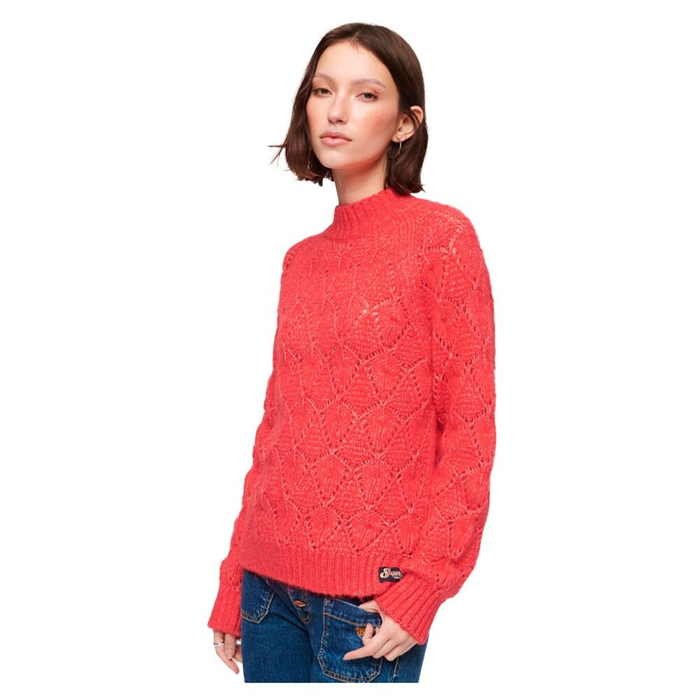 

Свитер Superdry Pointelle Knit Crew Neck, оранжевый