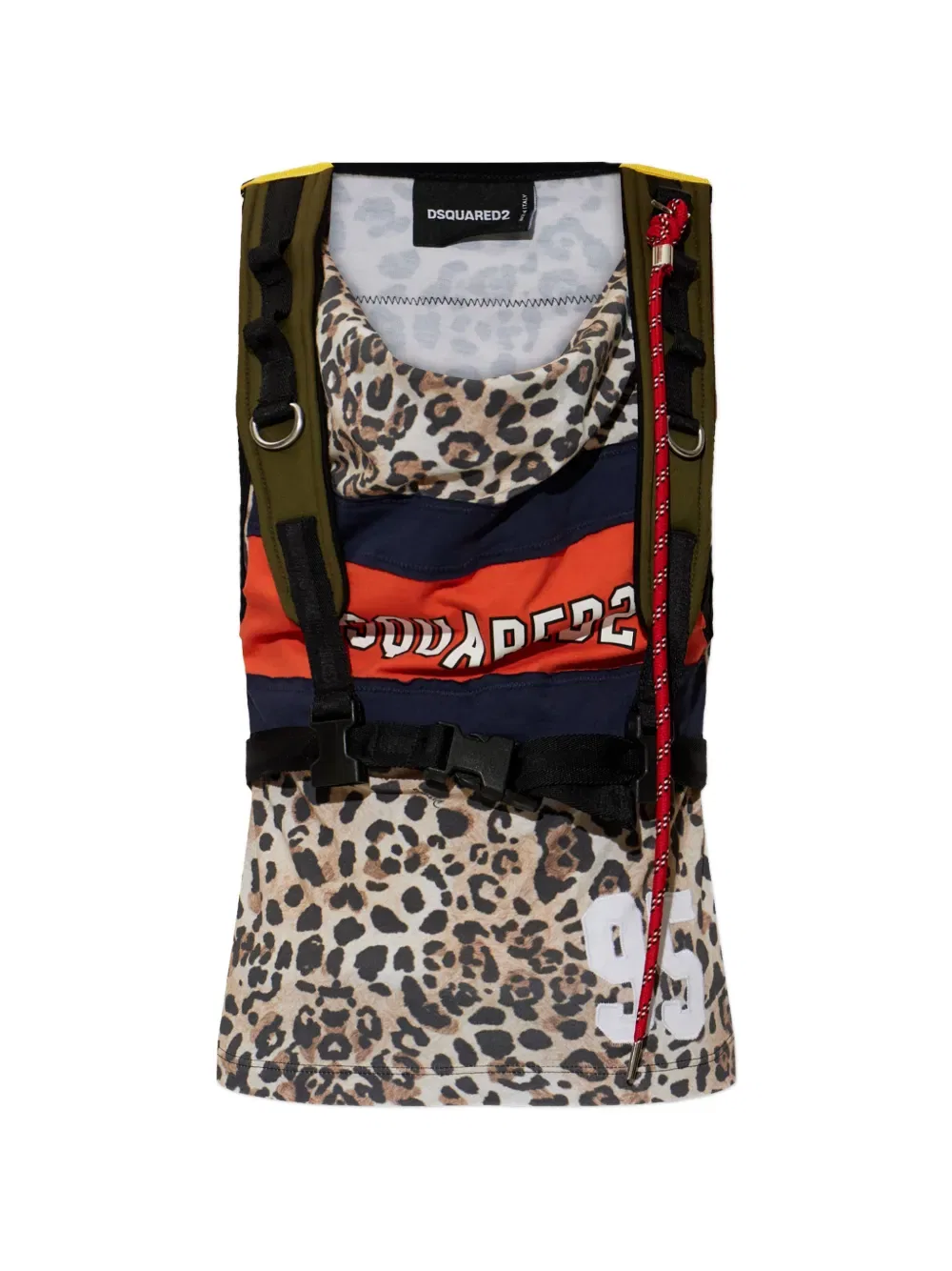 Топ с леопардовым принтом Dsquared2, нейтральный