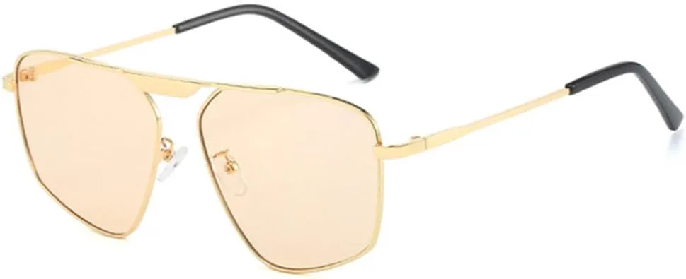 

Ретро металлические многоугольные солнцезащитные очки для женщин, модные очки цвета шампанского, солнцезащитные очки UV400 для мужчин MTZJH, Golden Champagne