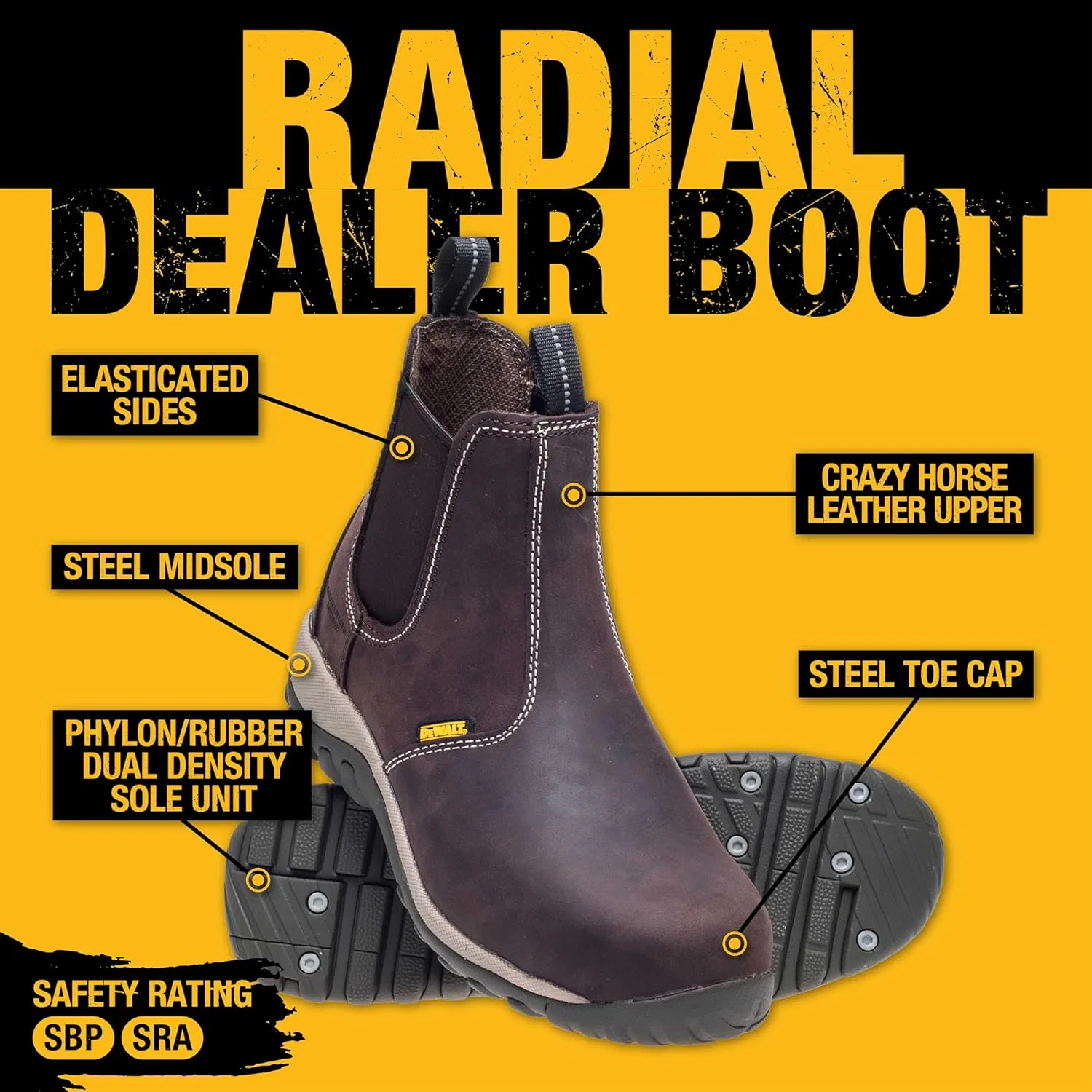 Мужская защитная обувь Dewalt Radial, Brown — фото 2