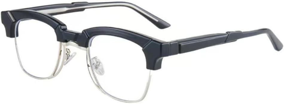 

Модные квадратные женские солнцезащитные очки класса люкс в стиле ретро с прозрачными линзами и полуметаллической оправой для мужских очков generic, Black Silver Clear