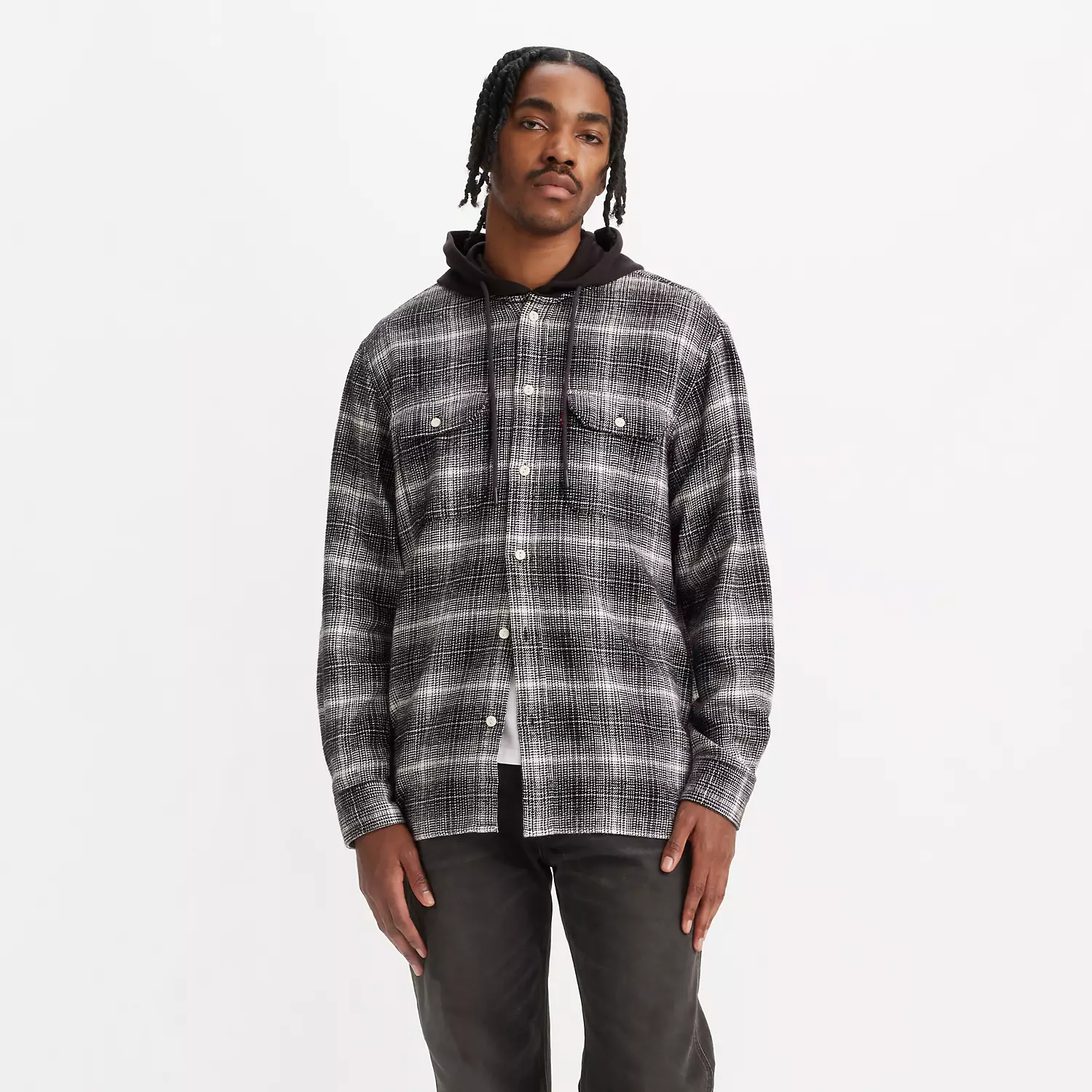 

Классическая рабочая рубашка с капюшоном Levi's, цвет Ametrine Plaid Myrtle - Black