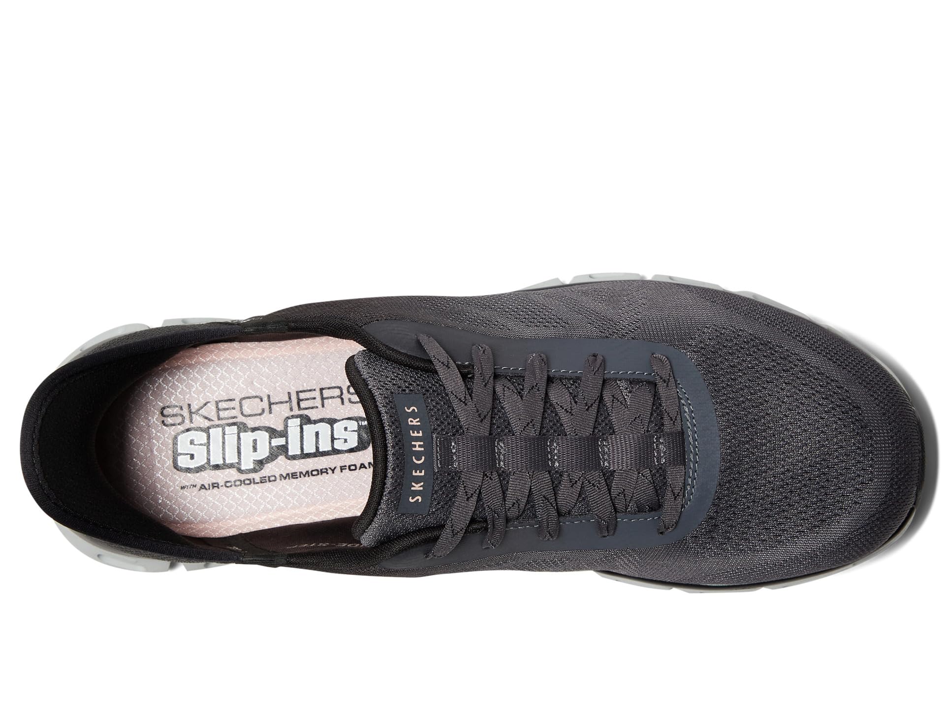 Кроссовки SKECHERS Glide Step Excite Hands Free Slip - Ins, Black Carcoal — фото 2