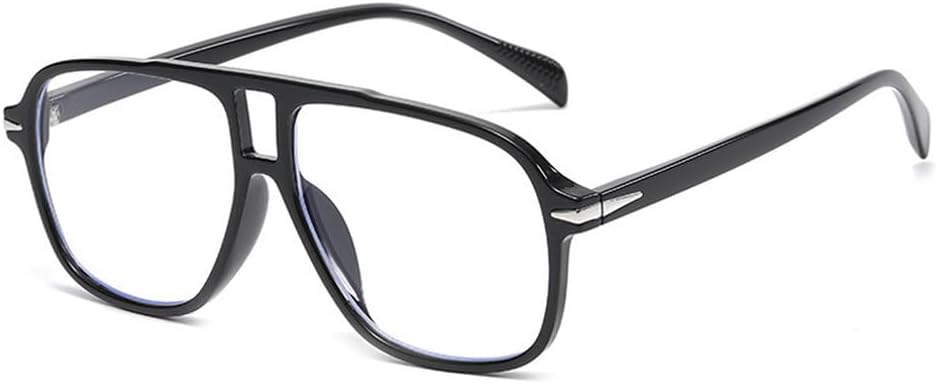 

Мужские солнцезащитные очки в стиле ретро с двойной перемычкой, модные очки с заклепками, защита от УФ-излучения UV400; женские солнцезащитные очки в трендовом стиле с леопардовым принтом TKKTLLT, Black Clear