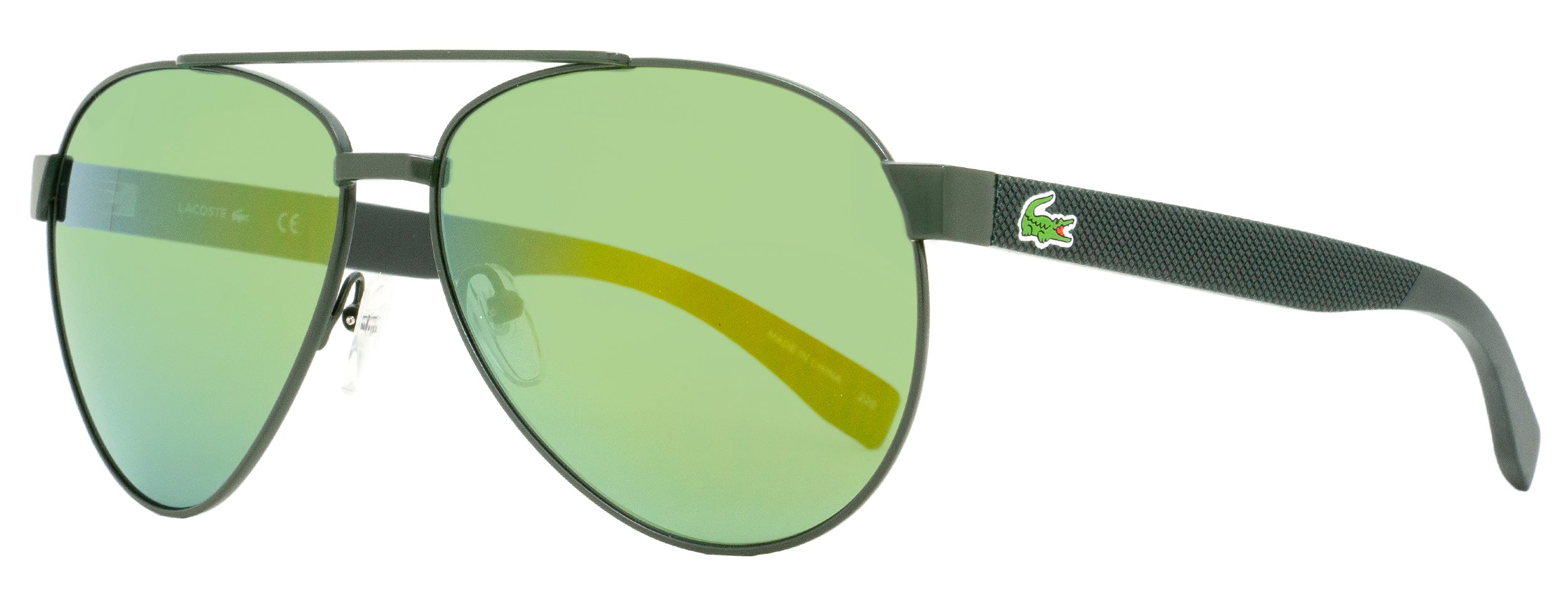

Солнцезащитные очки-авиаторы Lacoste Unisex L185S 315 Темно-зеленые 60 мм