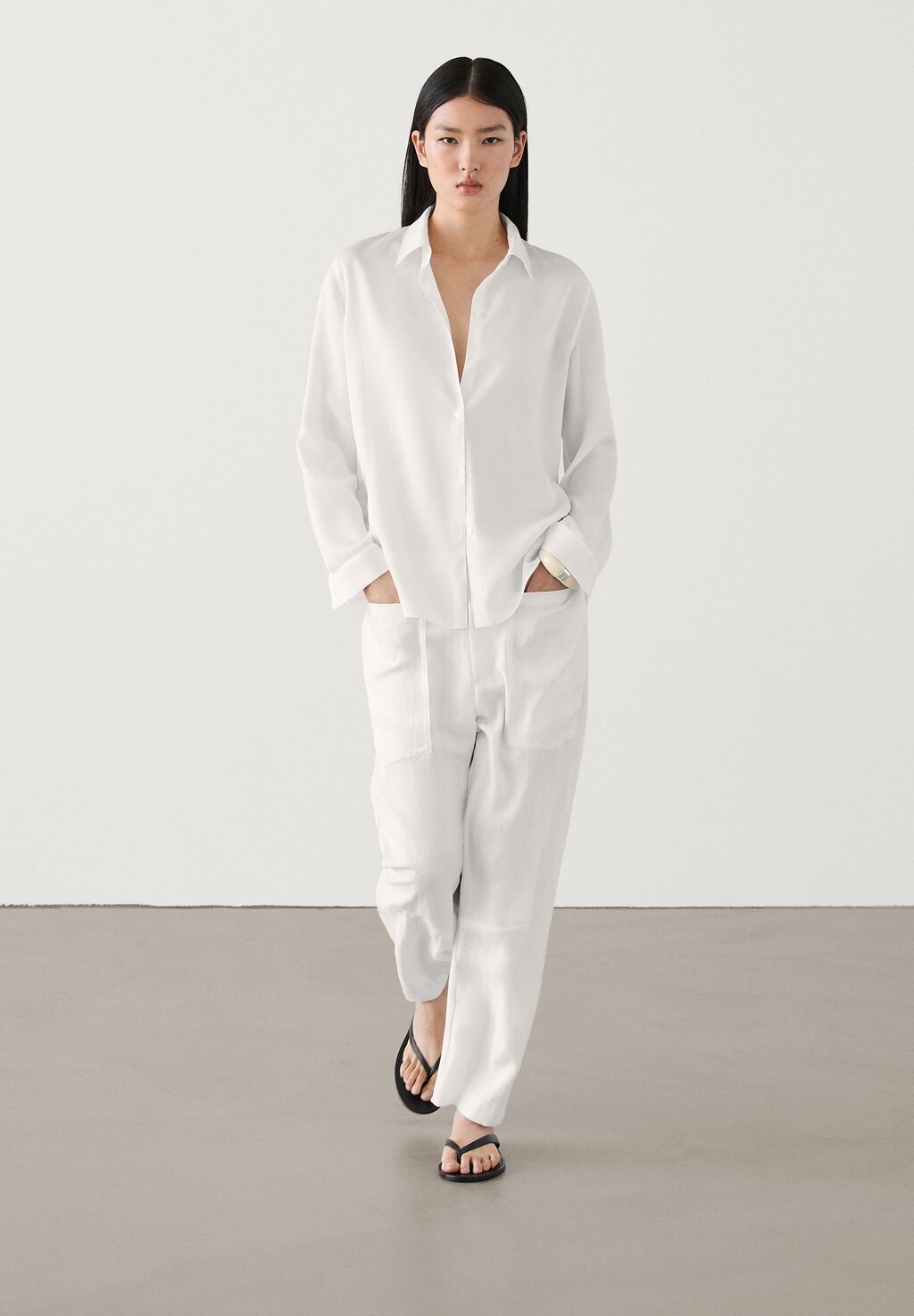 

Рубашка-блузка LIGHTWEIGHT Massimo Dutti, белый