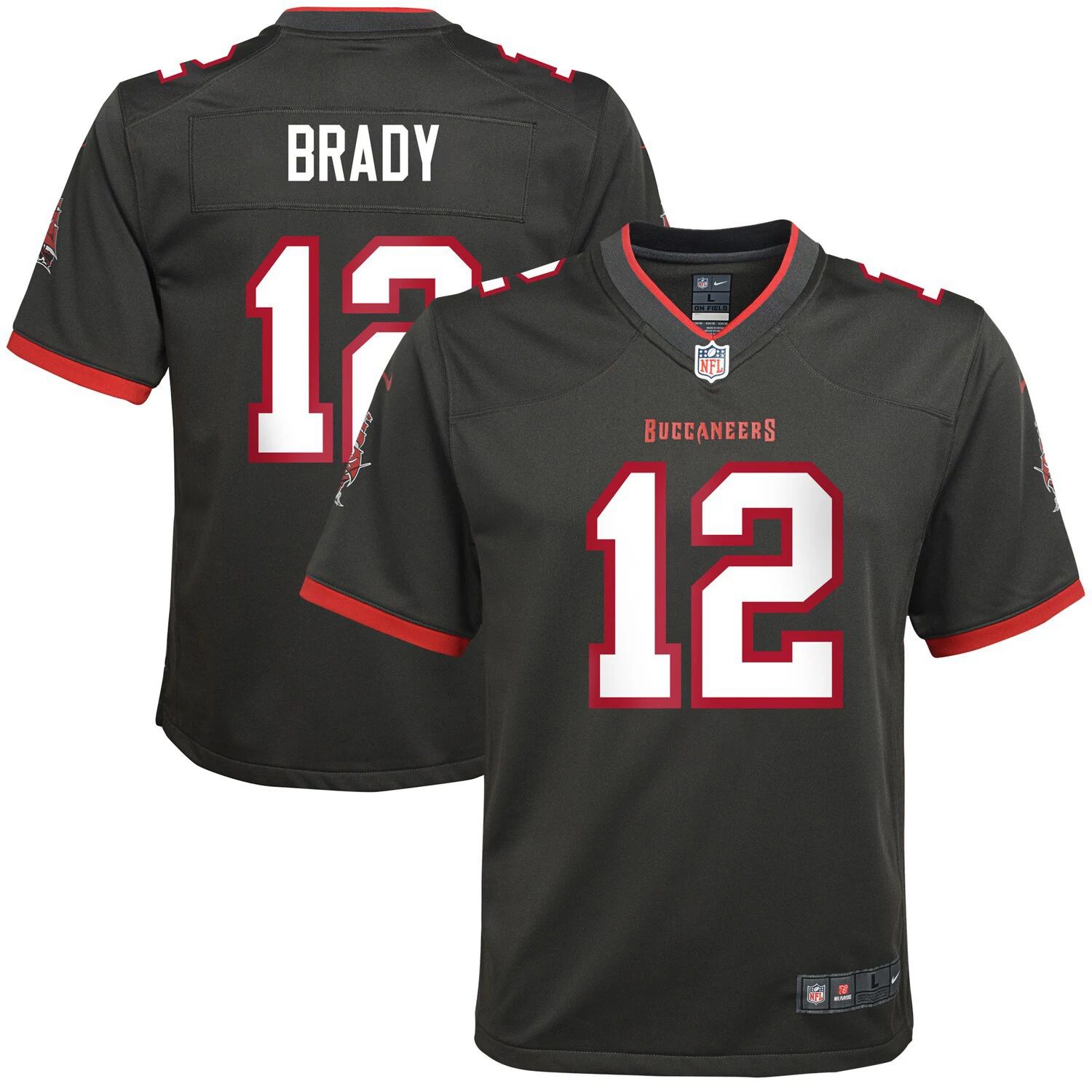 

Молодежная футболка Nike Tom Brady Pewter Tampa Bay Buccaneers Альтернативная игра Nike