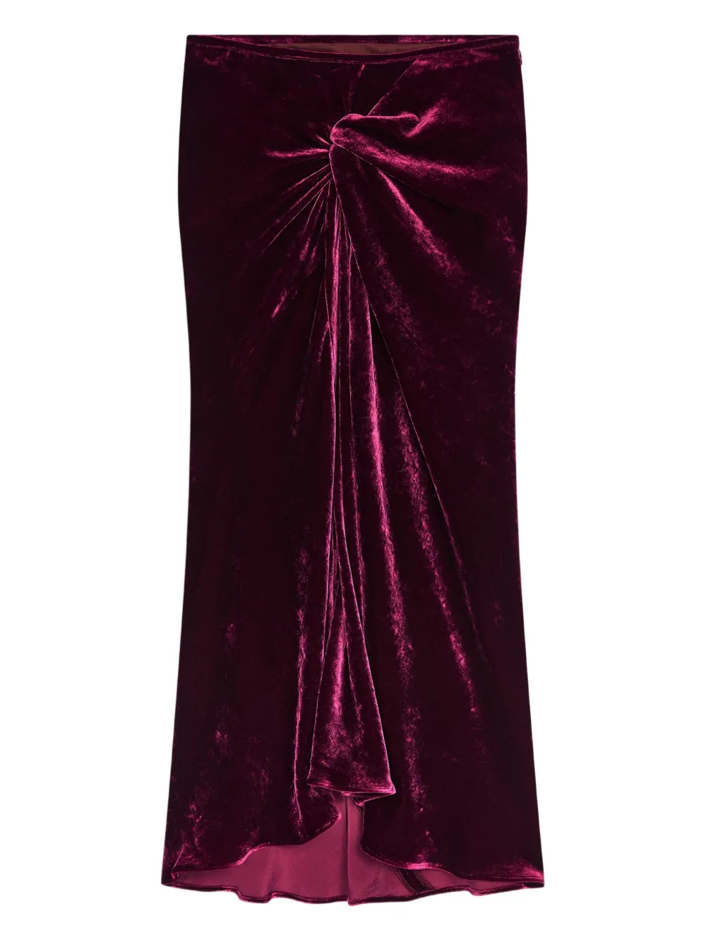 

Юбка миди с драпировкой и узлом DRIES VAN NOTEN, розовый