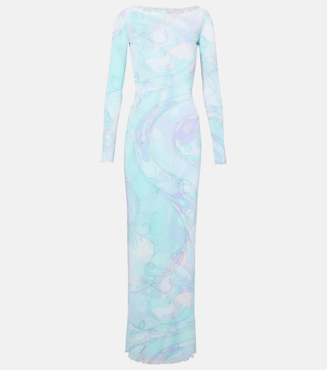 

Тюлевое макси-платье Orchidee Pucci, Aqua Orchidee