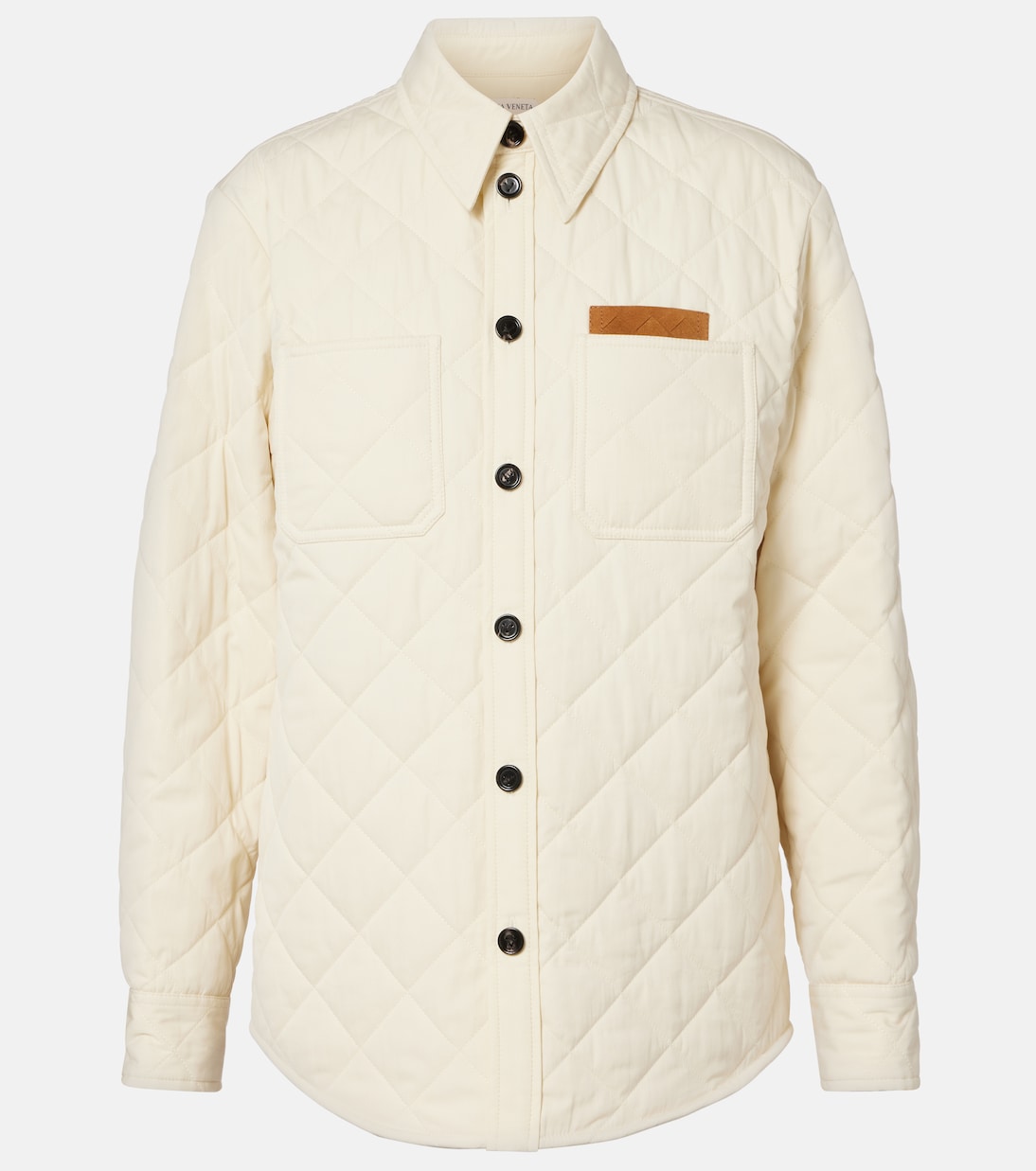 

Стеганая верхняя рубашка из смесового хлопка Bottega Veneta, Sea Salt