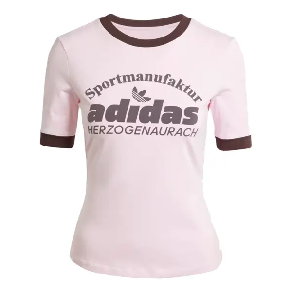 

Топ оригиналы ретро графическая футболка азиатские размеры Adidas, розовый