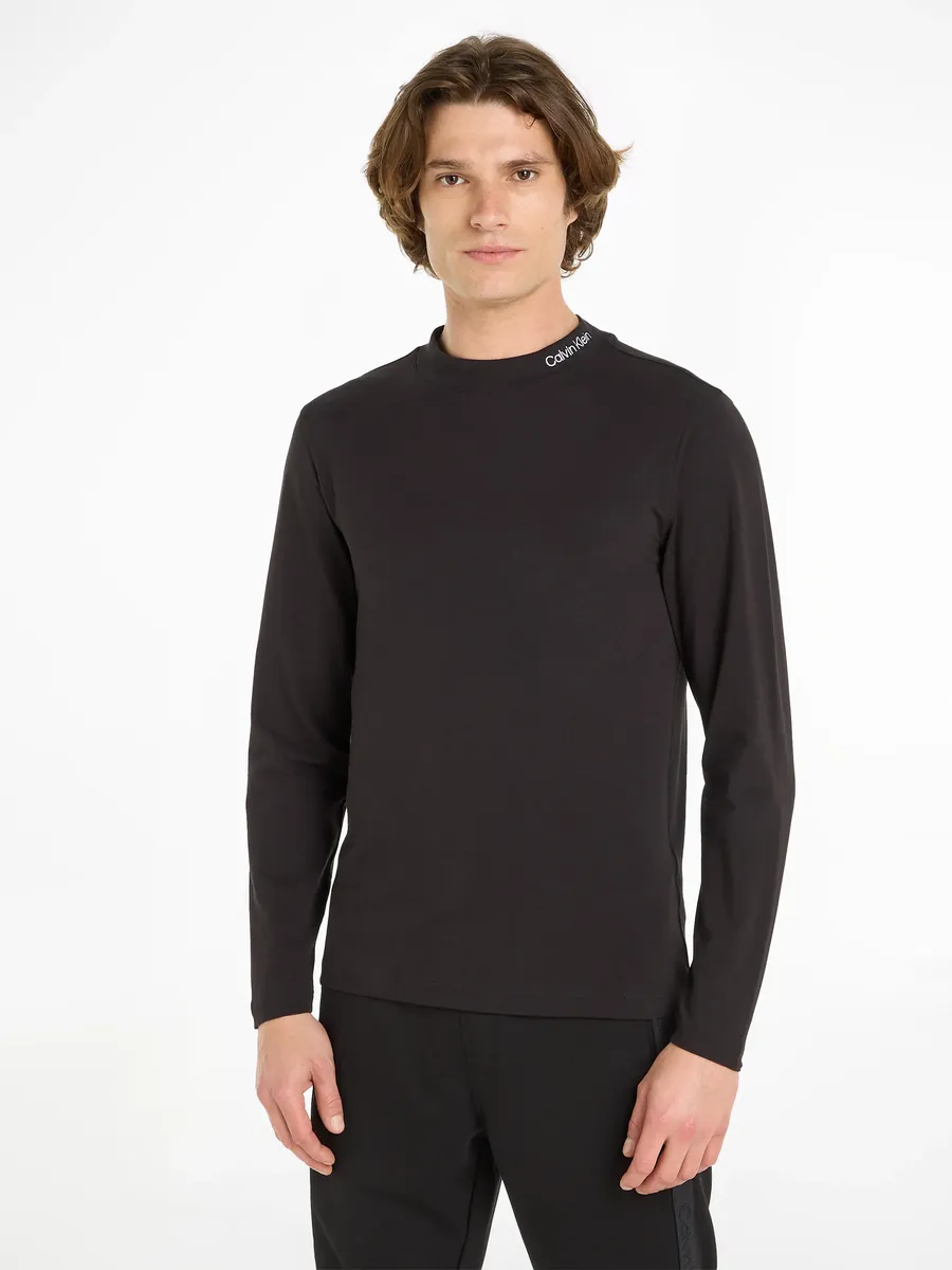 

Рубашка с длинными рукавами Calvin Klein "LOGO MOCK NECK LS T-SHIRT", цвет Ck Black